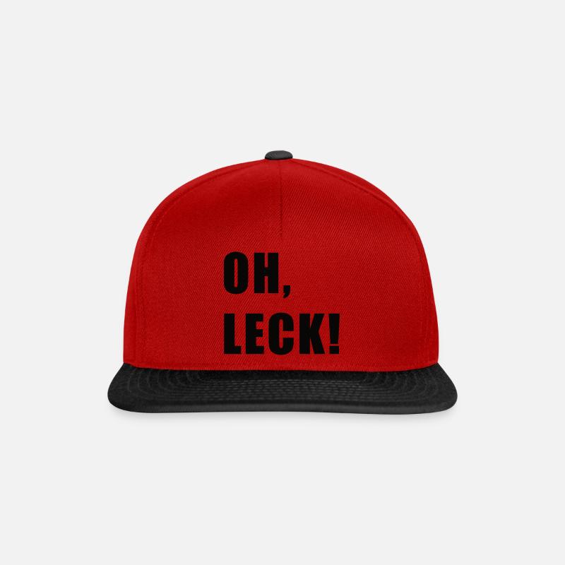 Oh Leck - Trierer Plattdeutsch Trierisch - Snapback Cap - Rot/Schwarz