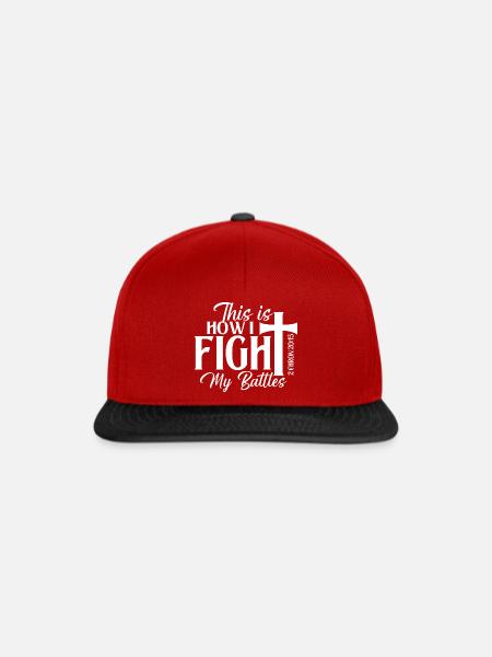 So kämpfe ich meine Schlachten - Jesus Christian - Snapback Cap - Rot/Schwarz