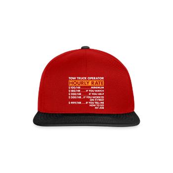 Opérateur de dépanneuse Au taux horaire Opérateur de dépanneuse - Casquette snapback - rouge/noir - Devant
