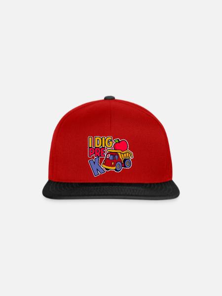 I Dig Pre-K - Snapback Cap - Rot/Schwarz