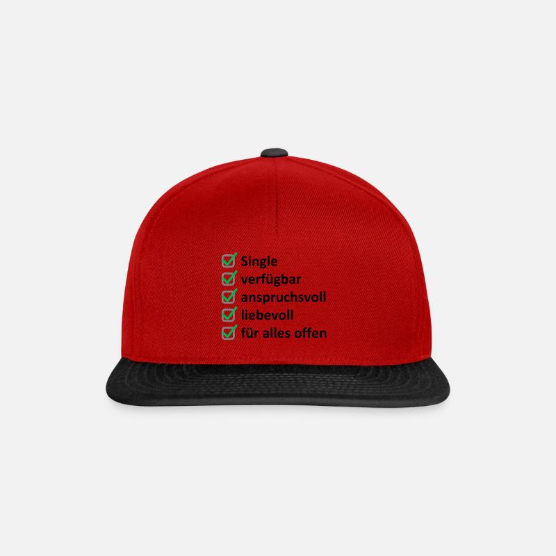 Single - Snapback Cap - Rot/Schwarz