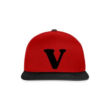 Lettre v - Casquette snapback - rouge/noir - Devant