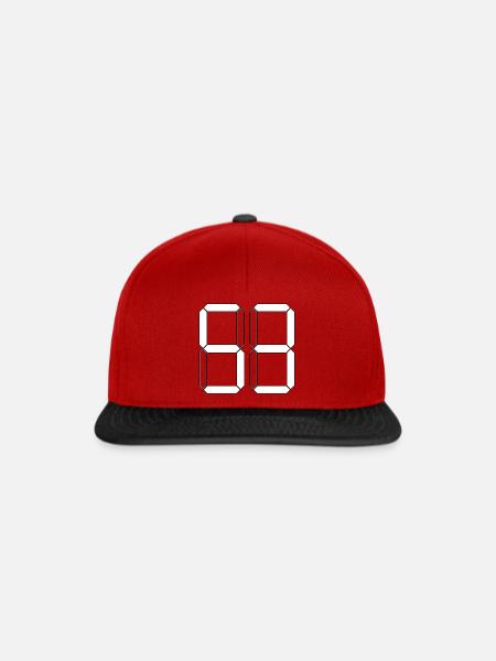 NUMMER 53 Dreiundfünfzig Geschenk Digital - Snapback Cap - Rot/Schwarz