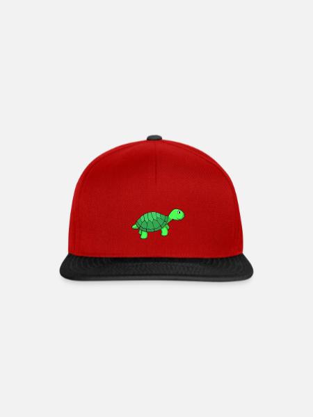 Bild Schildkroete bunt - Snapback Cap - Rot/Schwarz