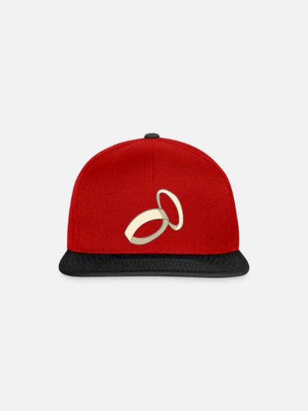 Hochzeit - Snapback Cap - Rot/Schwarz