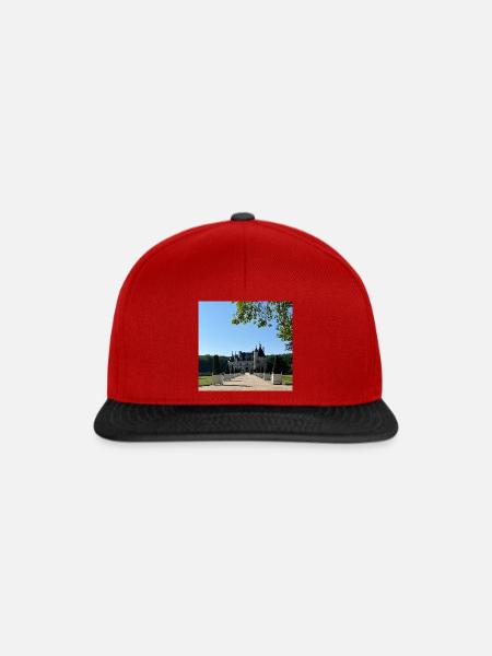 Burg von Chenonceau - Snapback Cap - Rot/Schwarz