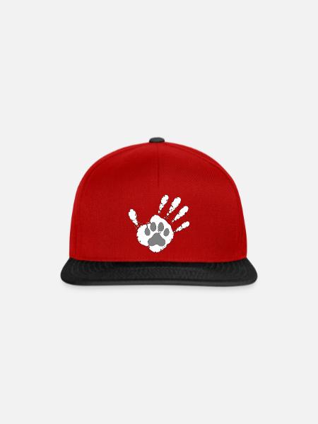 Hund Mensch High Five - Snapback Cap - Rot/Schwarz