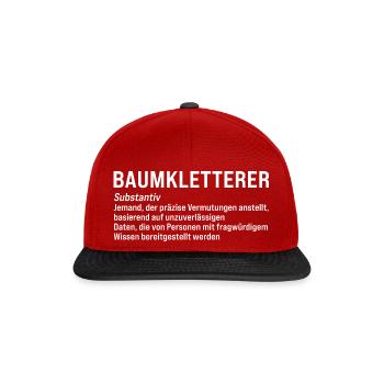 Baumkletterer Definition Arboristen Geschenk - Snapback Cap - Rot/Schwarz - Vorne
