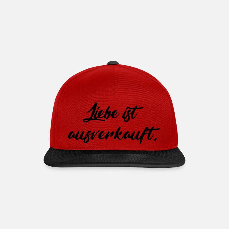 Liebe ist - Snapback Cap - Rot/Schwarz