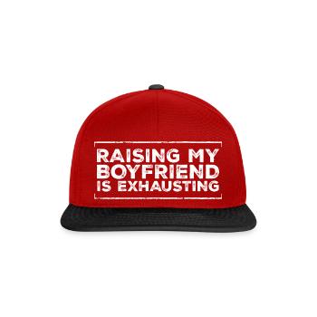 Raising My Boyfriend Is Exhausting 3 - Snapback Cap - Rot/Schwarz - Vorne