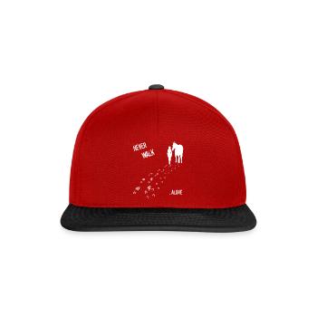 nerver walk alone Frau& Pferd - Snapback Cap - Rot/Schwarz - Vorne