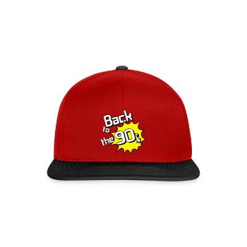90s Party , Theme Party , 90s Back to (25) - Snapback Cap - red/black - Front