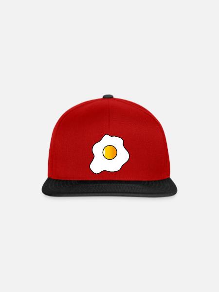 Illustration Spiegelei. Spiegelei - Snapback Cap - Rot/Schwarz