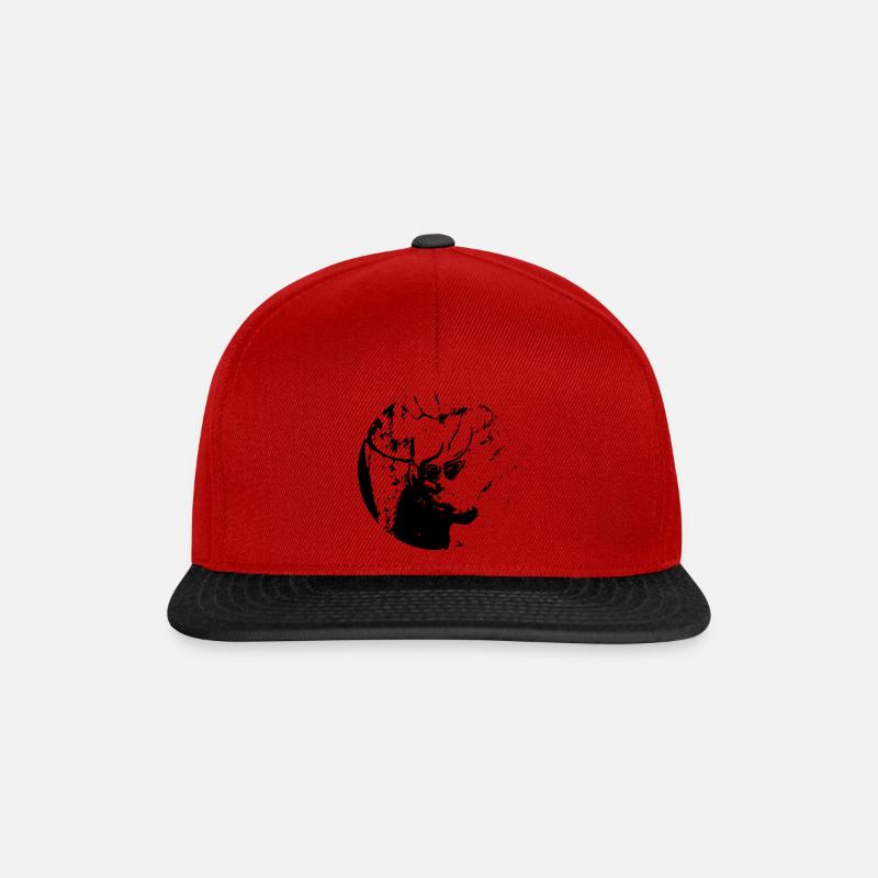 Deer_01 - Snapback Cap - Rot/Schwarz