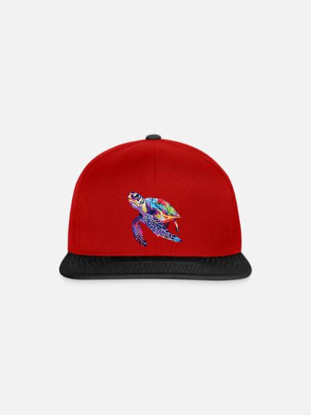 Schildkröte rainbow - Snapback Cap - Rot/Schwarz