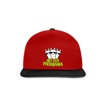 Not our Problama 3 Lamas Freunde Team Sonnenbrille - Snapback Cap - Rot/Schwarz - Vorne