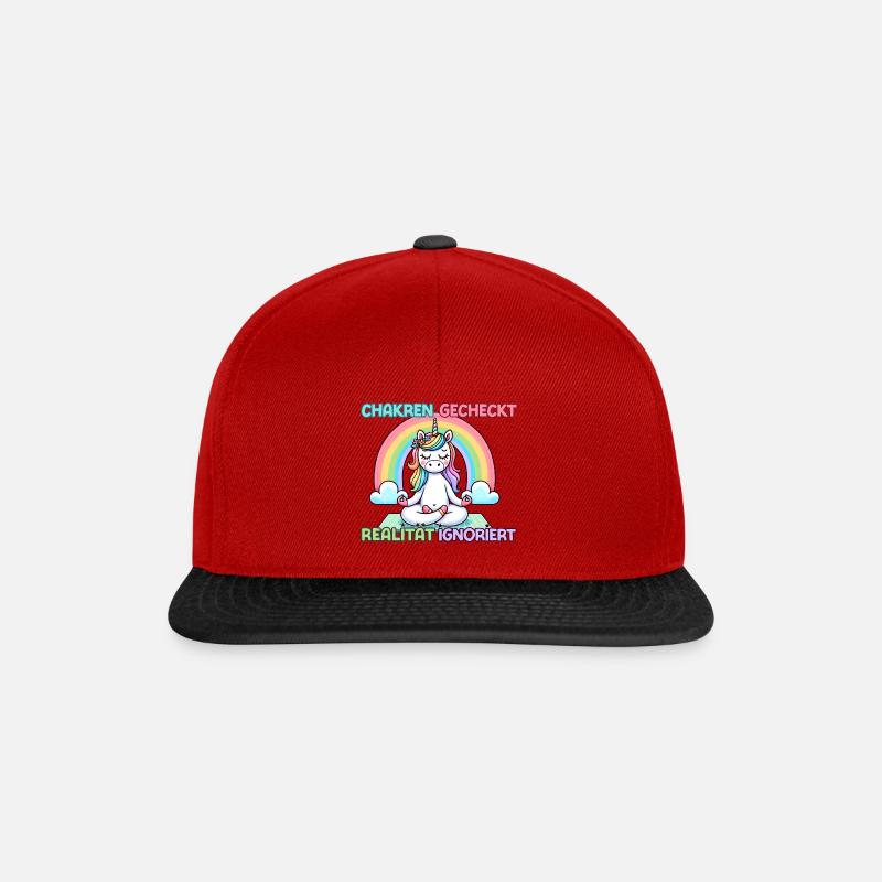Chakras checked – reality ignored - Snapback Cap - red/black