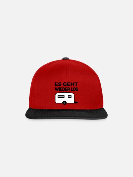 Camping - Snapback Cap - Rot/Schwarz