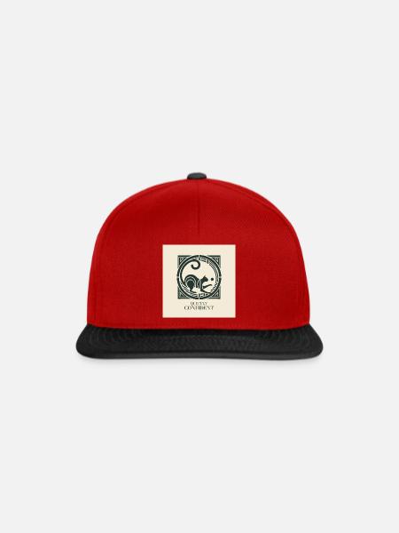 Quietly Confident – Elegante Katze - Snapback Cap - Rot/Schwarz