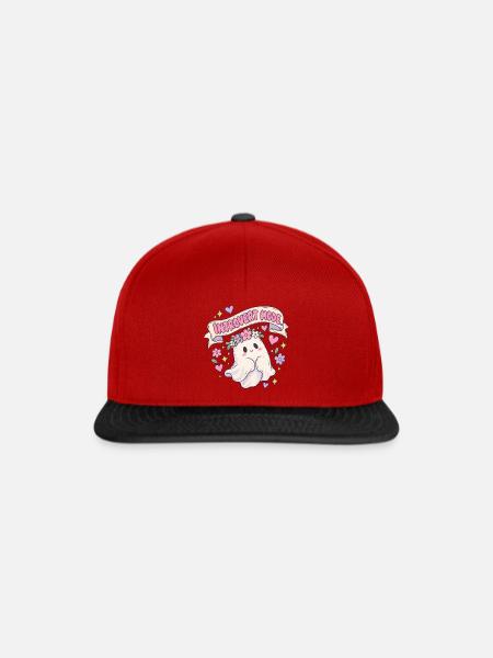 Introvert Mode Geist mit Blumenkranz - Snapback Cap - Rot/Schwarz