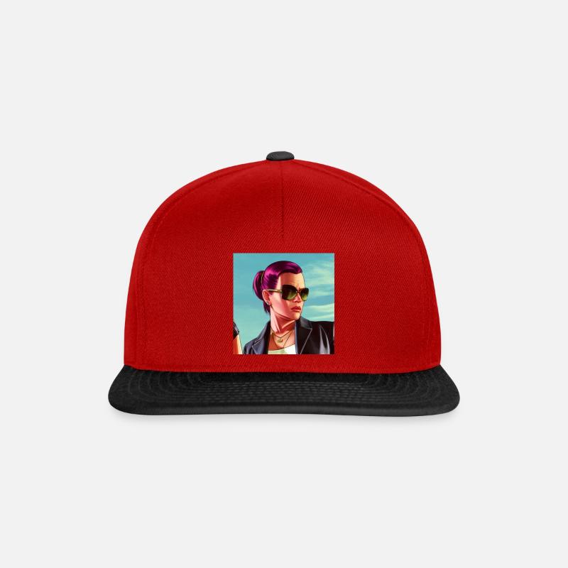 GTA5 Look - Nena - Snapback Cap - Rot/Schwarz