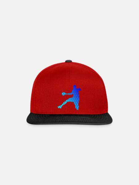 Handballspieler Handballspielen Handballer - Snapback Cap - Rot/Schwarz
