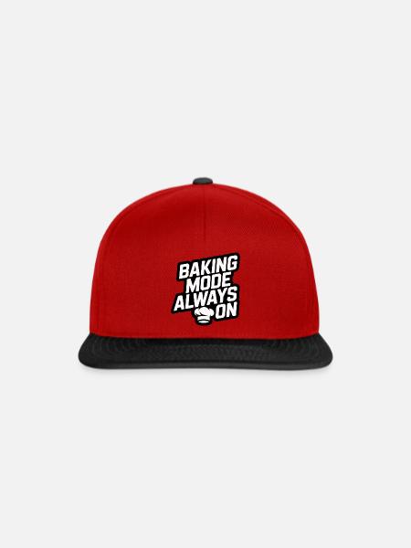 Backmodus immer an lustiger Back Spruch - Snapback Cap - Rot/Schwarz