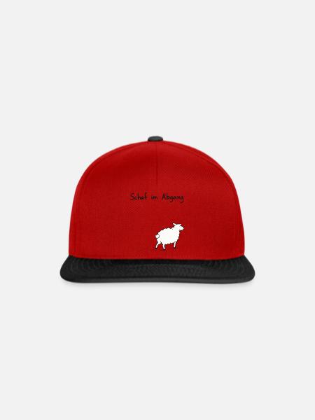 Schaf im Abgang - Snapback Cap - Rot/Schwarz