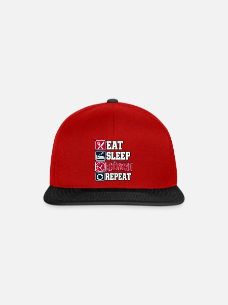 Eat Sleep Rhönrad Repeat - Snapback Cap - Rot/Schwarz