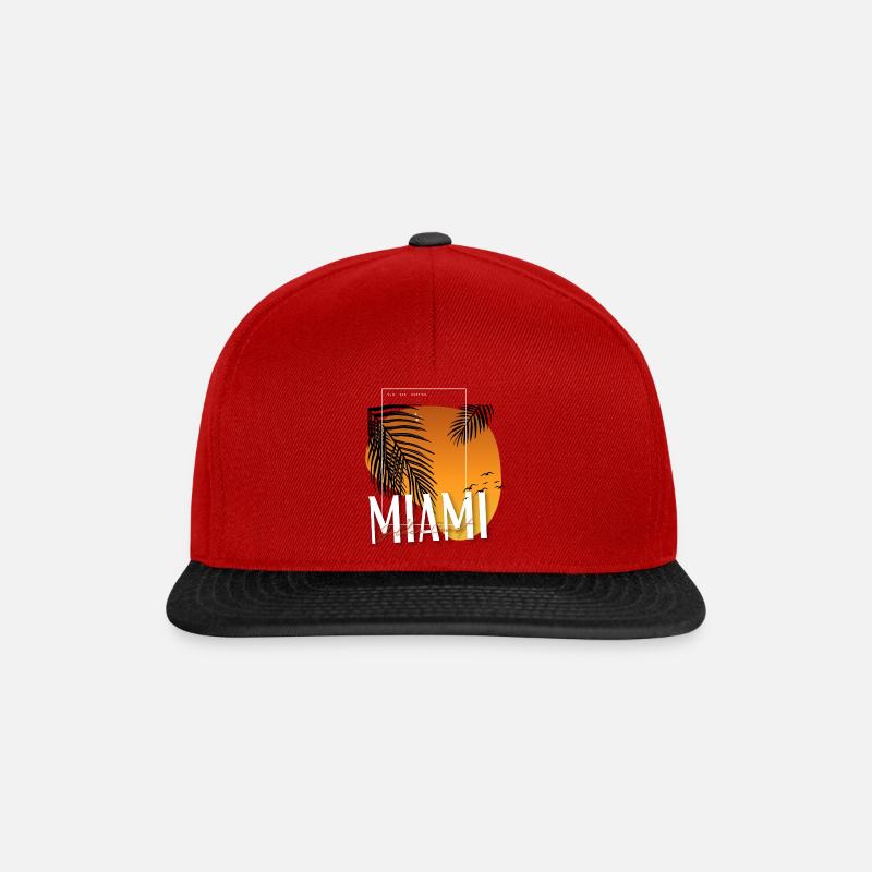 MIAMI - Snapback Cap - red/black
