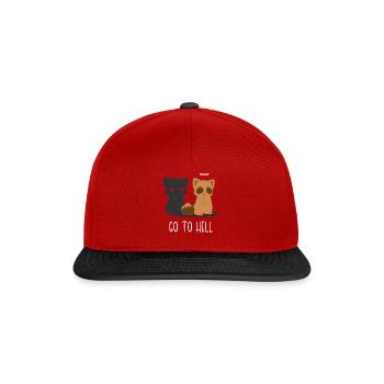 Waschbär – Waschbären – Engel - Teufel - Snapback Cap - Rot/Schwarz - Vorne