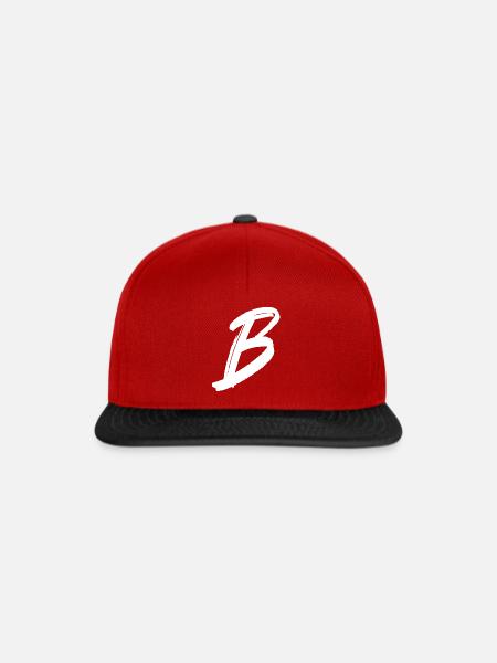 B - Snapback Cap - Rot/Schwarz