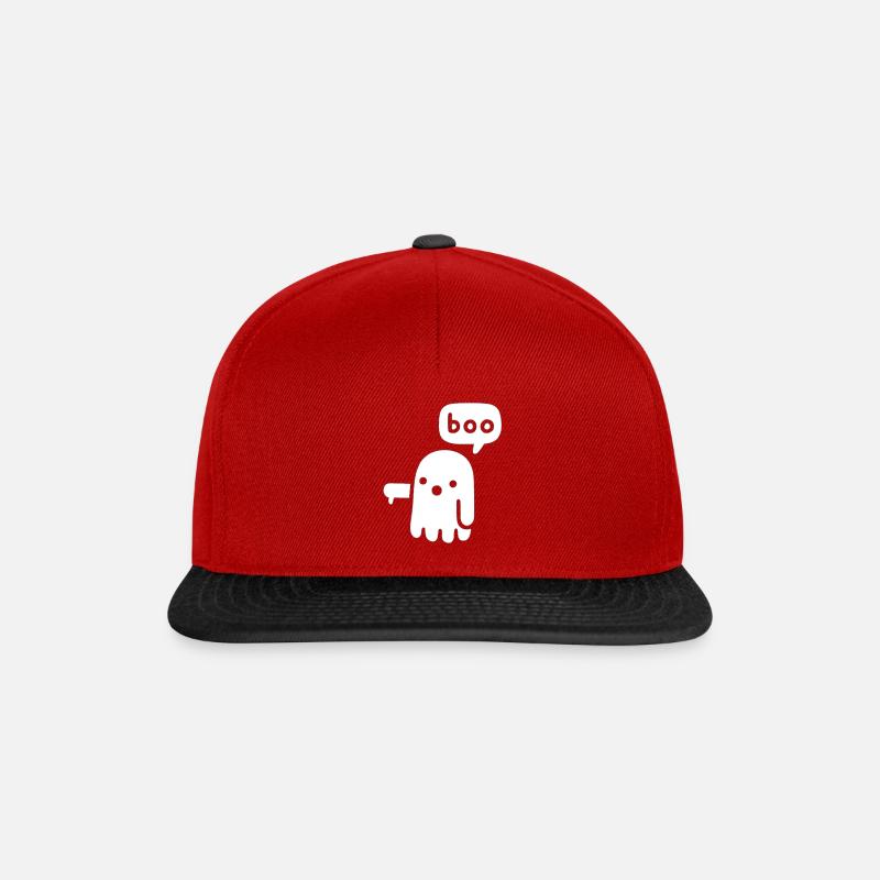 boo funny ghost for hallween - Casquette snapback - rouge/noir