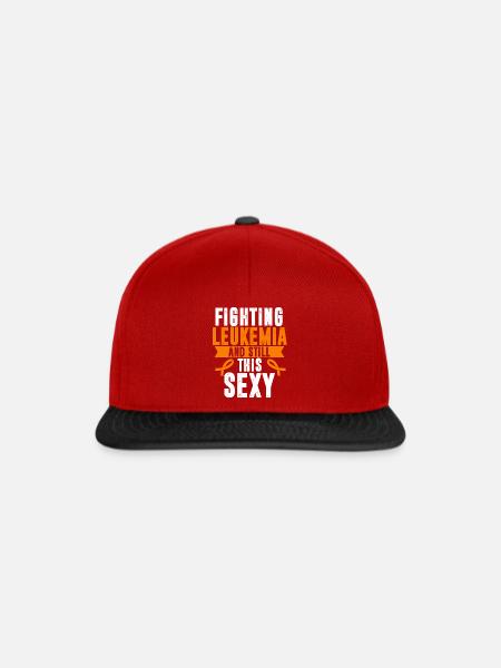 Blutkrebs Leukämie Bewusstsein Orange Schleife - Snapback Cap - Rot/Schwarz