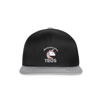 Drôle d’anniversaire génial depuis 1905 - Casquette snapback - noir/gris - Devant