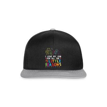 Nette Kita Erzieherin Kindergarten - Snapback Cap - Schwarz/Grau - Vorne