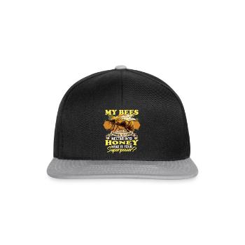Meine Bienen verwandeln Nektar in Honig - Snapback Cap - Schwarz/Grau - Vorne