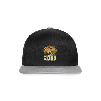 Vintage 2009: Legendary Birthday Gift - Snapback Cap - Schwarz/Grau - Vorne