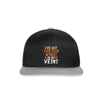 Chicken Wings Gifts - Snapback Cap - Schwarz/Grau - Vorne