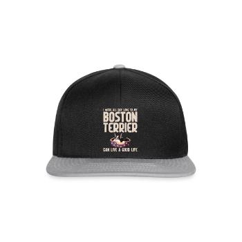 Cadeaux Boston Terrier - Casquette snapback - noir/gris - Devant