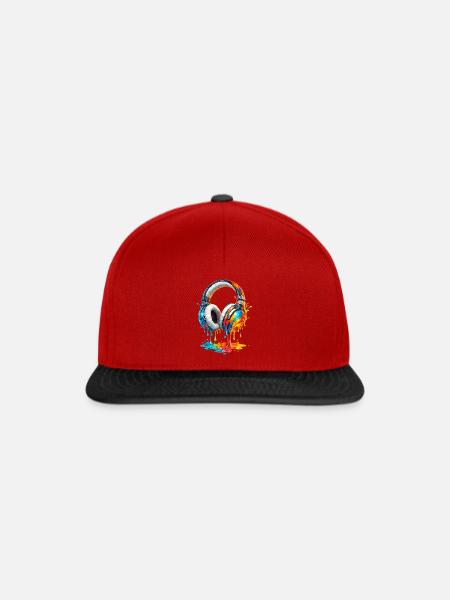 Bunte Kopfhörer Mit Farbverlauf Für - Snapback Cap - Rot/Schwarz