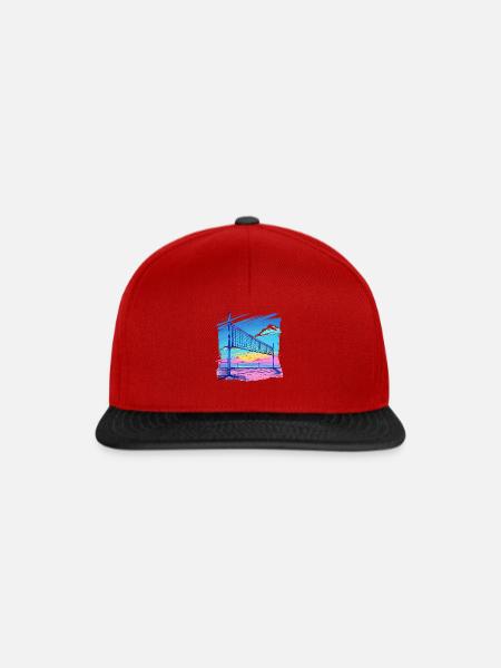 Volleyballnetz Vaporwave - Snapback Cap - Rot/Schwarz