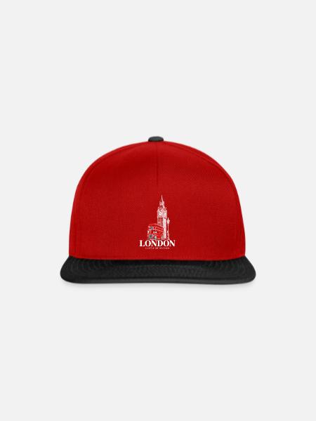 Rote Bus Big Ben London - Snapback Cap - Rot/Schwarz