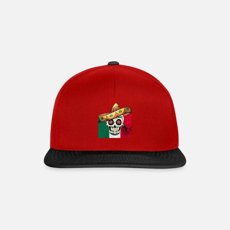 Mexican Skull - Snapback Cap - red/black