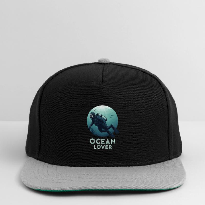 Ocean Lover Diver Snapback Cap