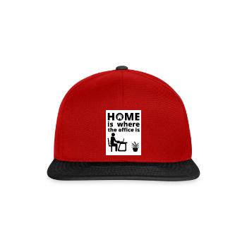 Homeoffice - Home is where the office is - Snapback Cap - Rot/Schwarz - Vorne