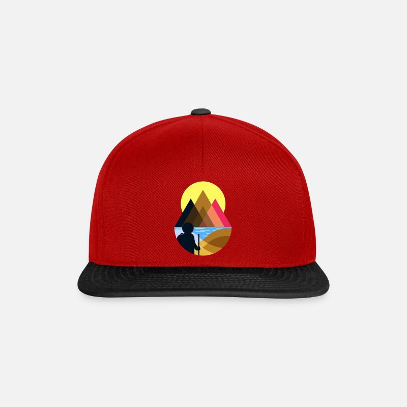 Wanderung Minimalismus - Snapback Cap - Rot/Schwarz