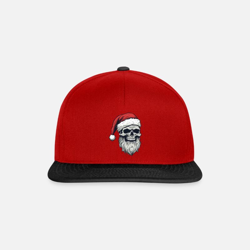 Weihnachtsmann Schädel - Snapback Cap - Rot/Schwarz