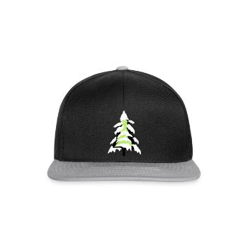 schnee kalt weihnachtsbaum tannenbaum tanne sterne - Snapback Cap - Schwarz/Grau - Vorne