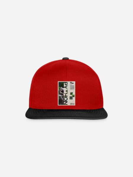 Kunst des Kugelpython-Reptilienhüters - Snapback Cap - Rot/Schwarz
